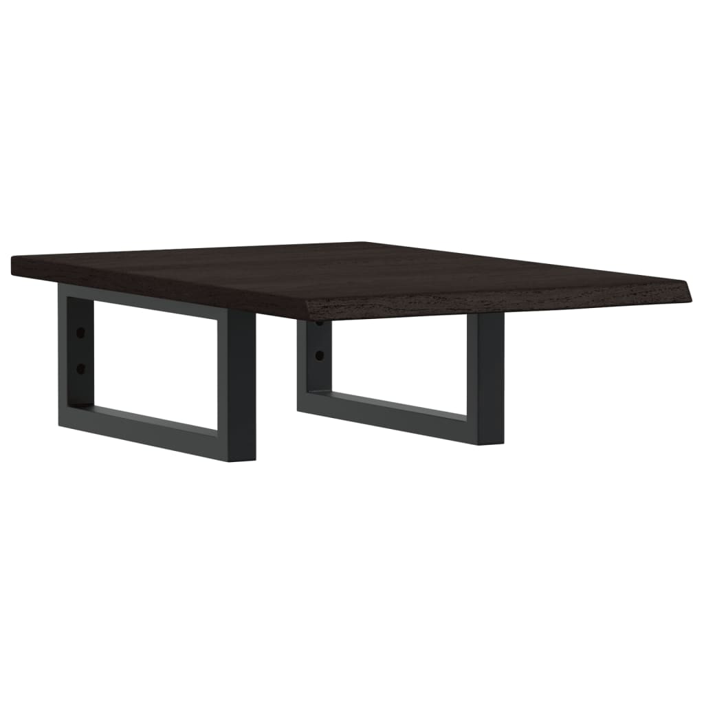 Basin Shelf Wall Mounted Steel and Solid Wood Oak