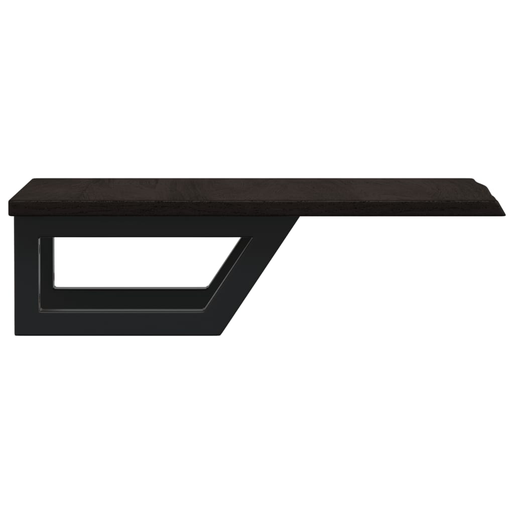 Basin Shelf Wall Mounted Steel and Solid Wood Oak
