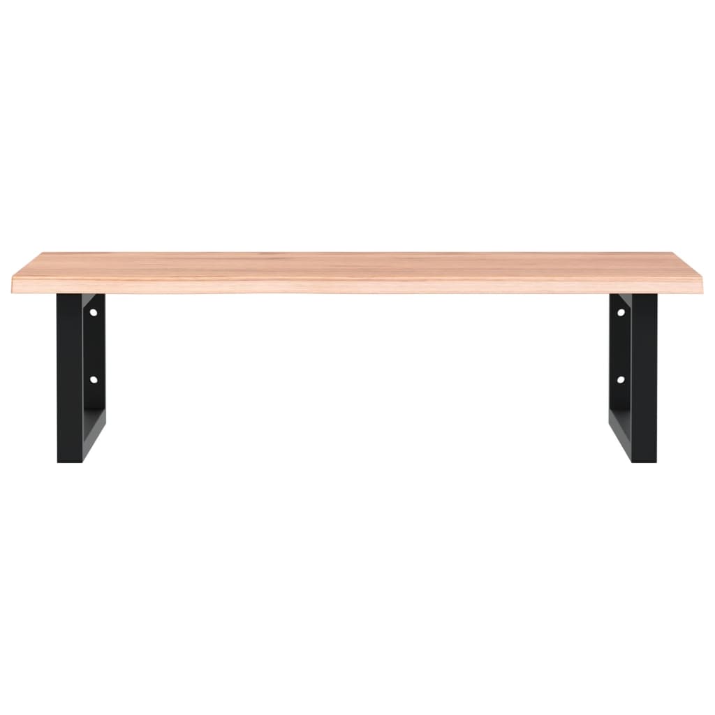 Basin Shelf Wall Mounted Steel and Solid Wood Oak