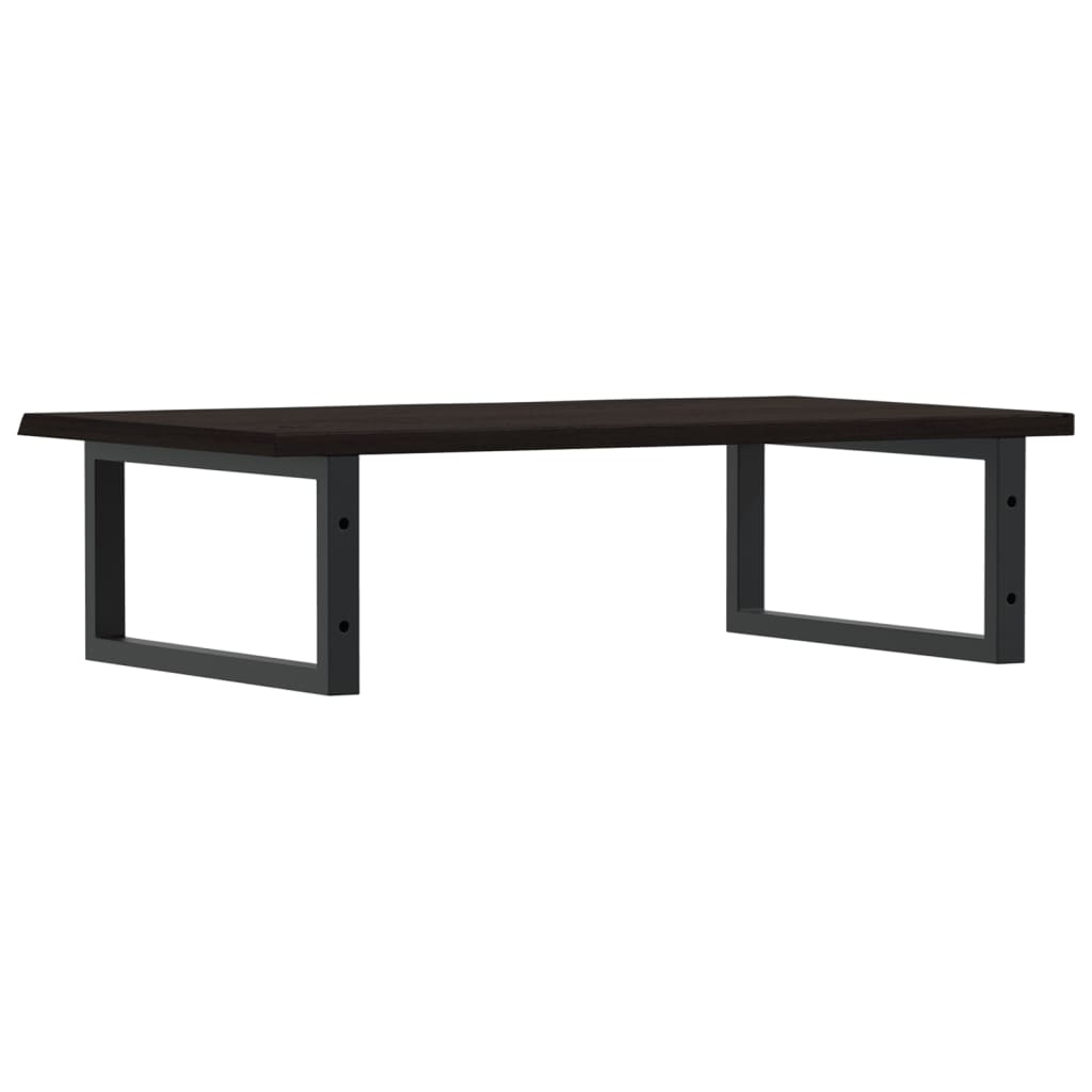 Basin Shelf Wall Mounted Steel and Solid Wood Oak