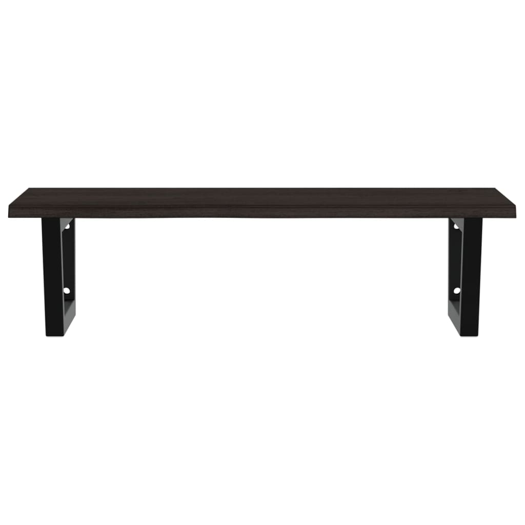 Basin Shelf Wall Mounted Steel and Solid Wood Oak