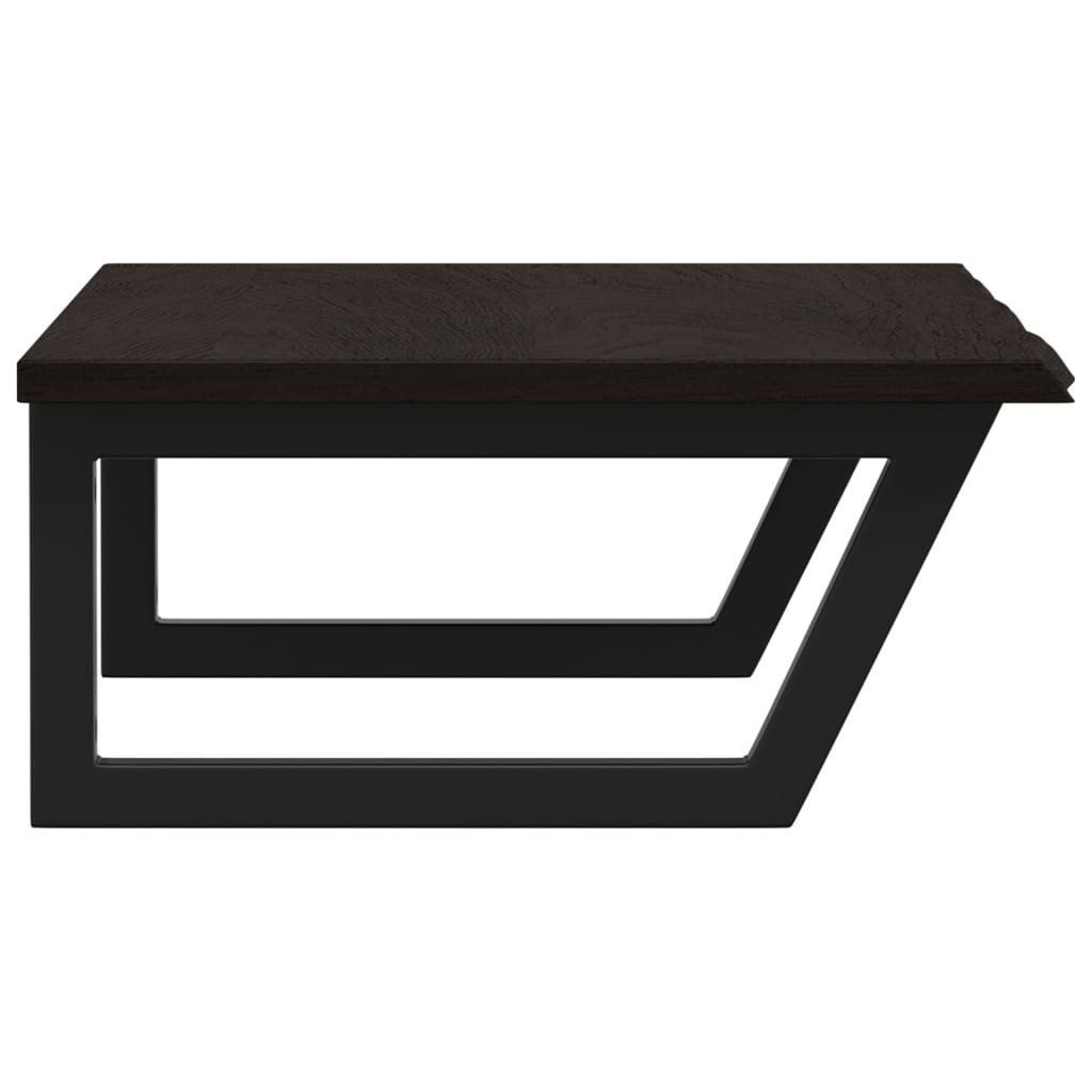 Basin Shelf Wall Mounted Steel and Solid Wood Oak