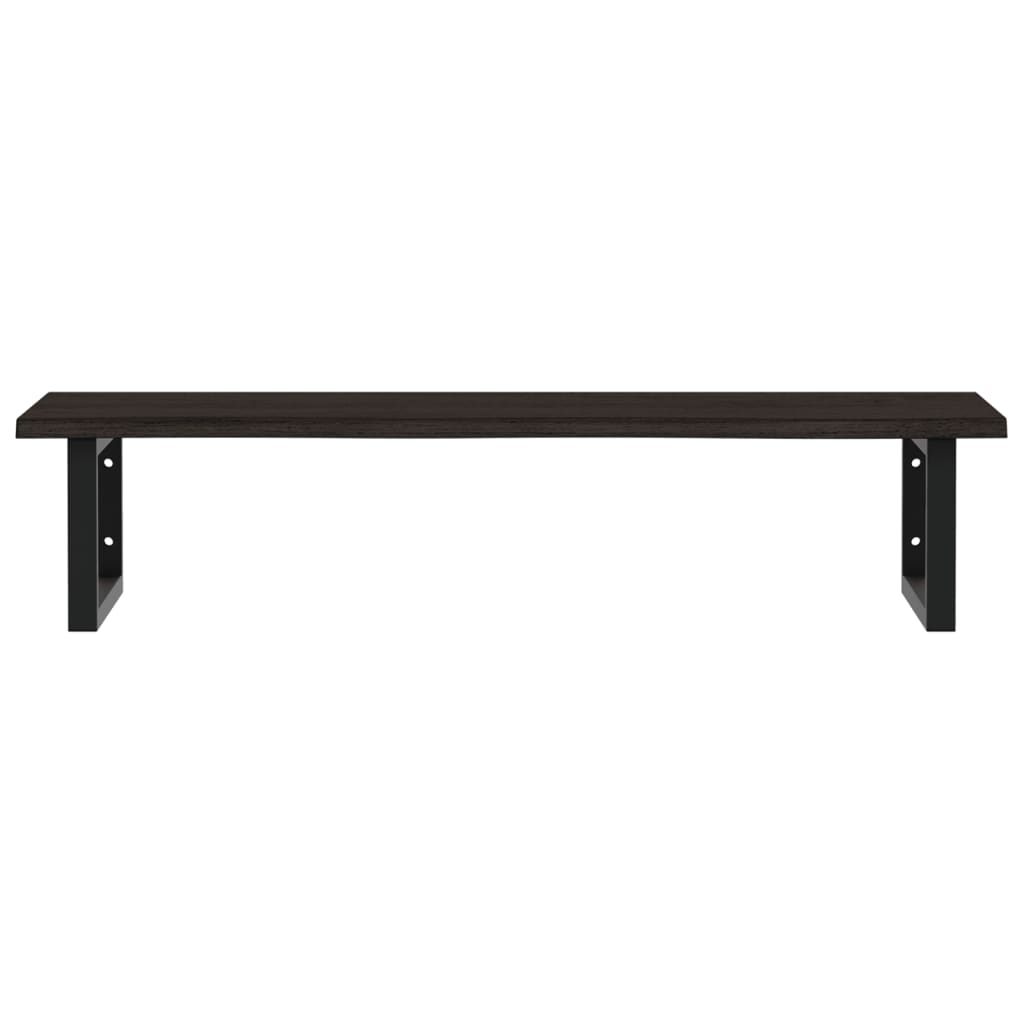 Basin Shelf Wall Mounted Steel and Solid Wood Oak