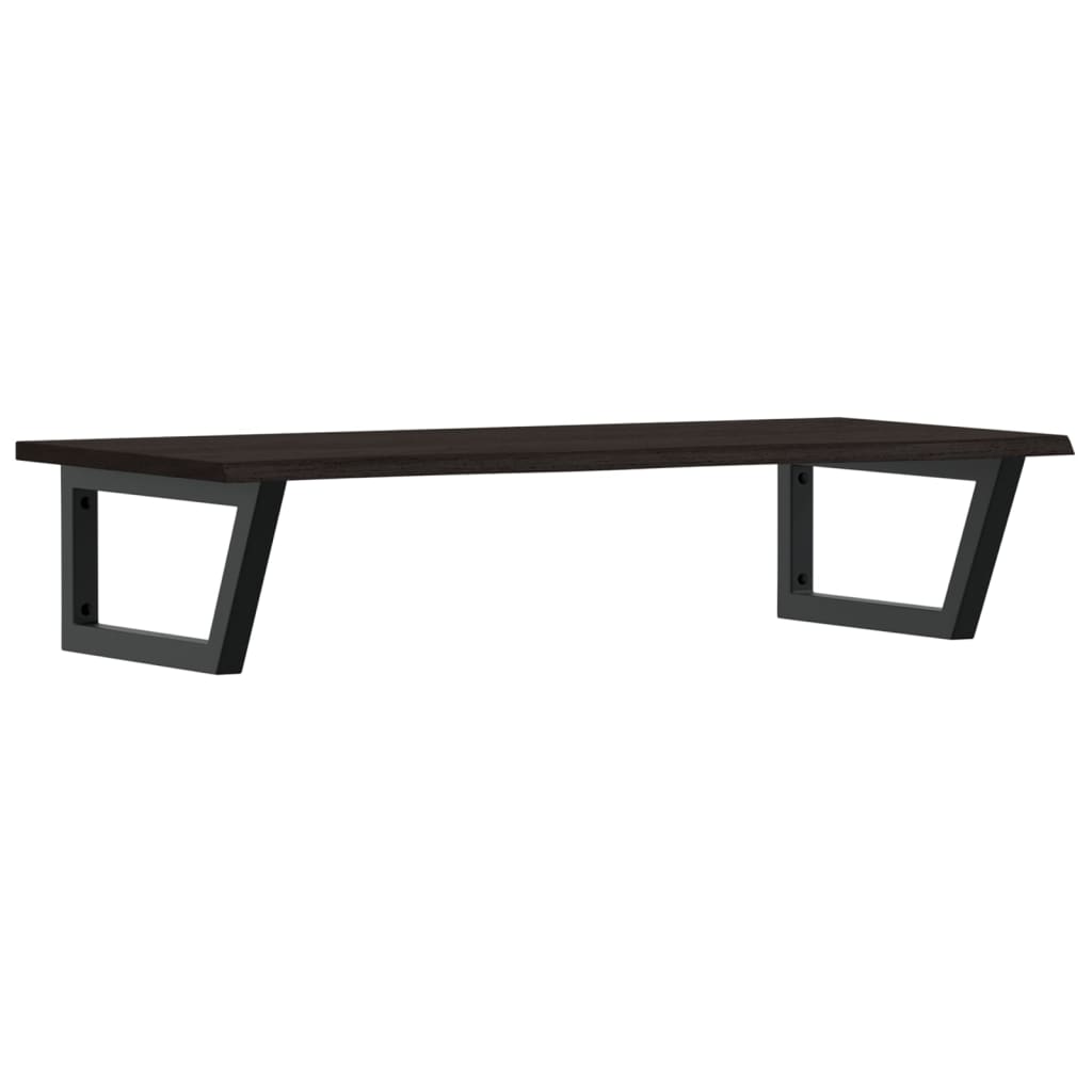 Basin Shelf Wall Mounted Steel and Solid Wood Oak