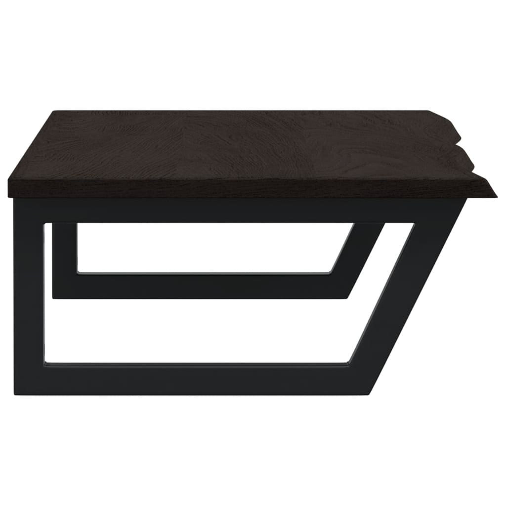 Basin Shelf Wall Mounted Steel and Solid Wood Oak