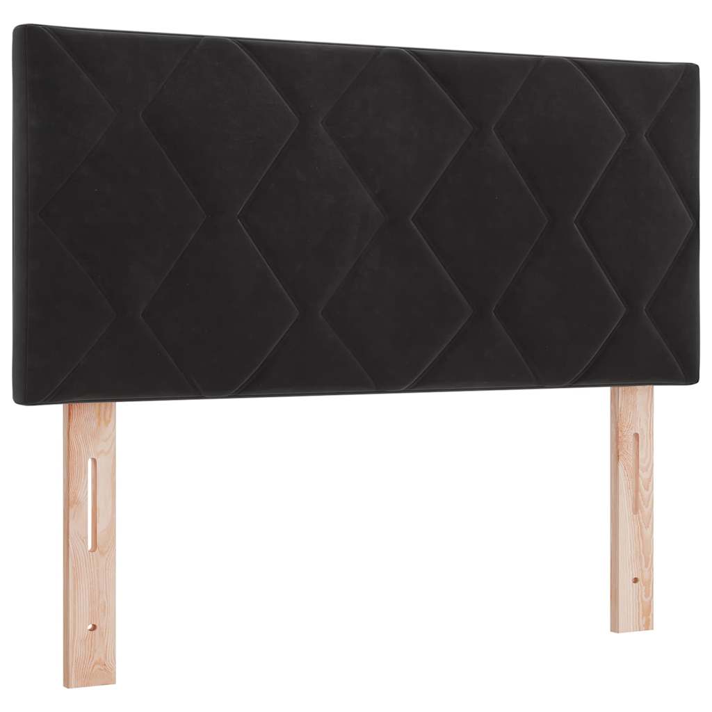 LED Headboard with LED Strip Lights Argyle Black 100 cm Velvet