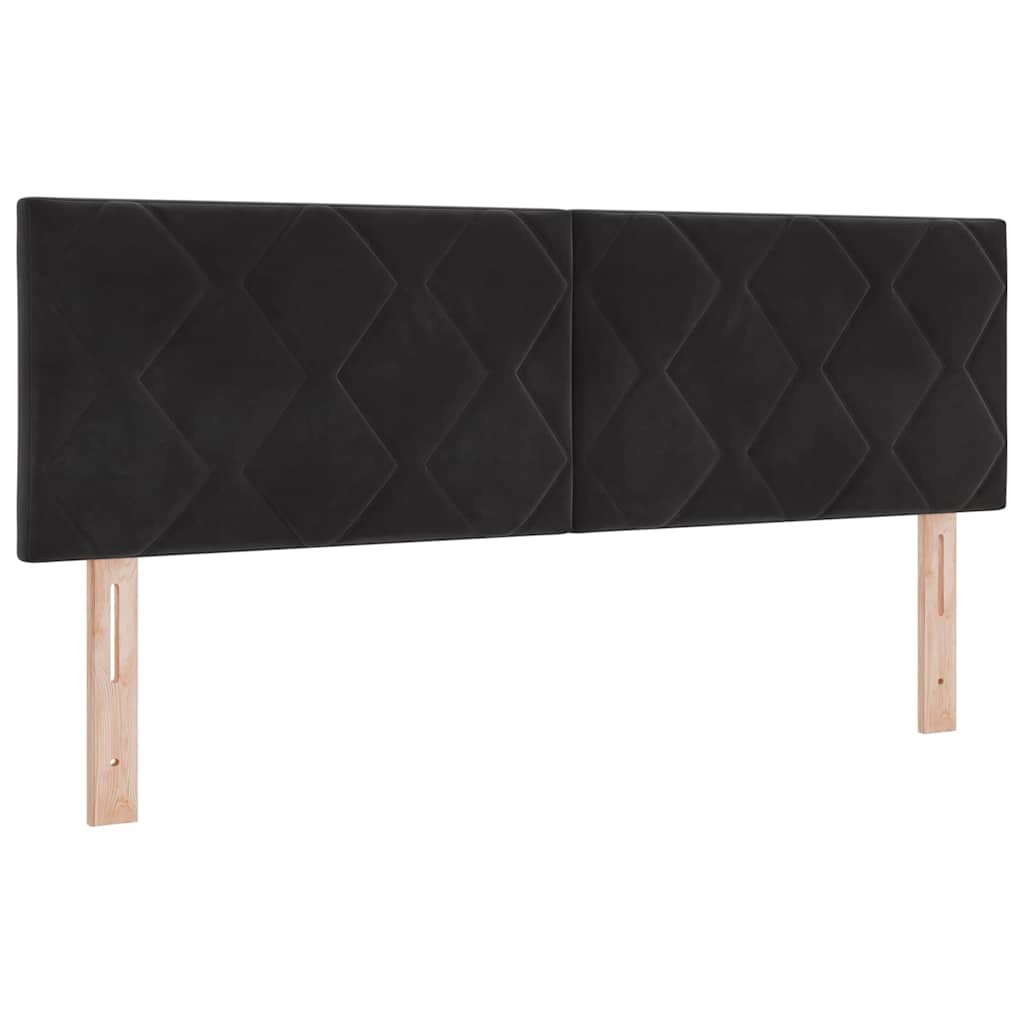 LED Headboard with LED Strip Lights Manual Black 144 cm Velvet