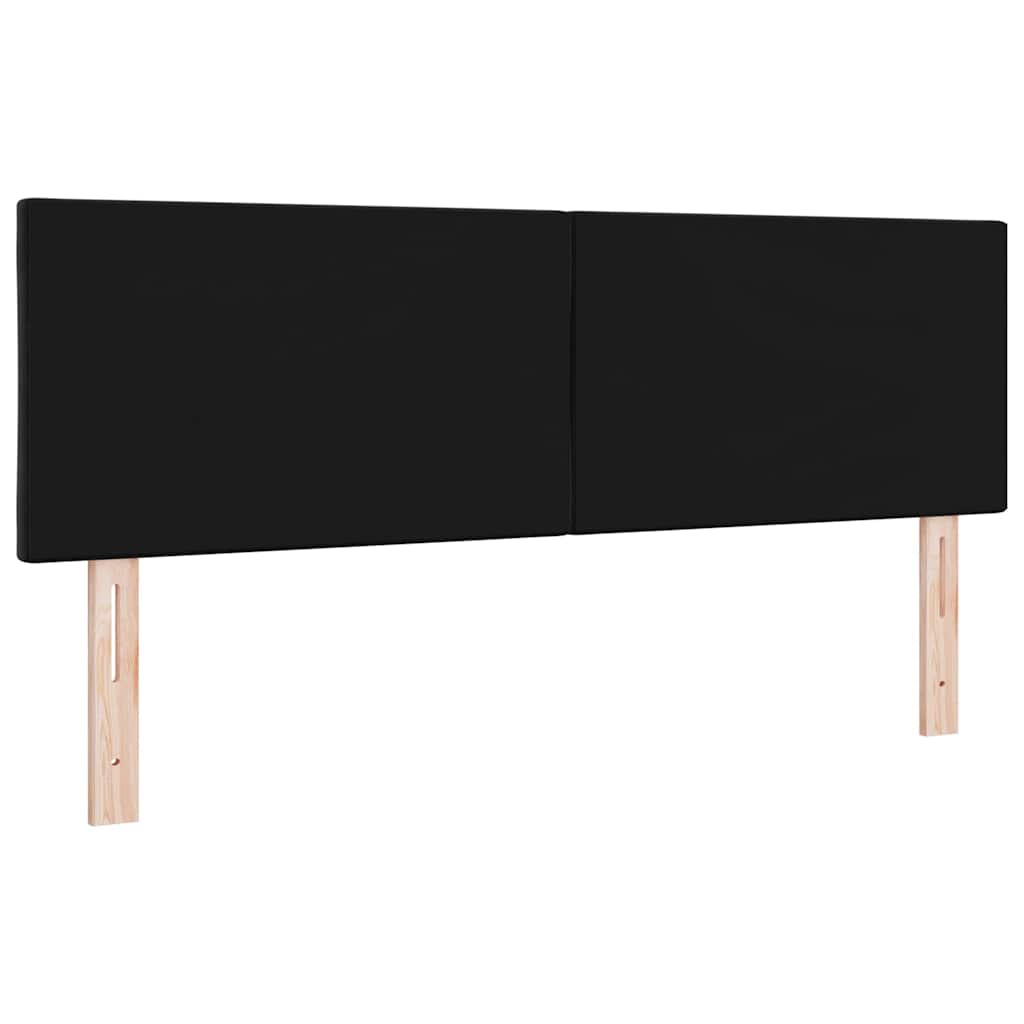 LED Headboard with LED Strip Lights Manual Black 144 cm Velvet