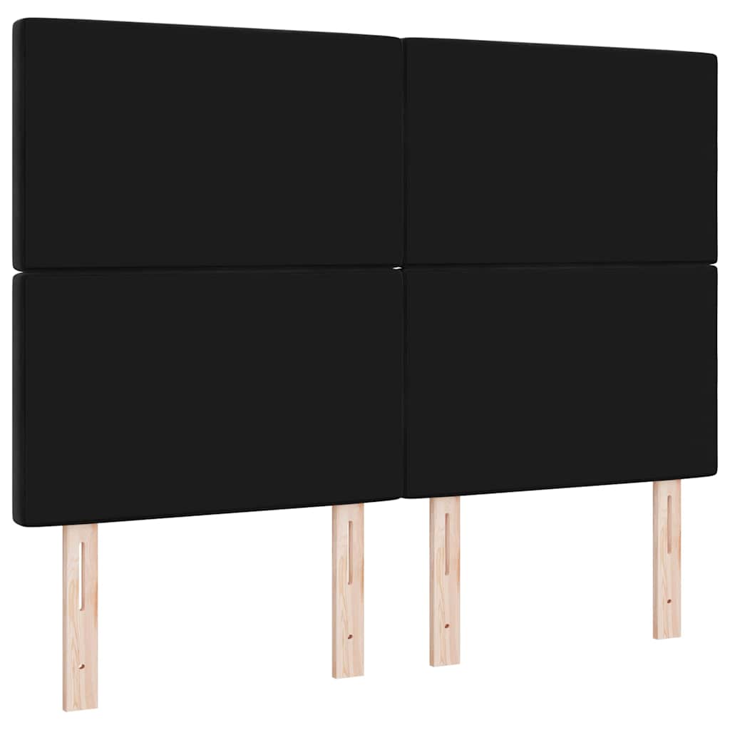 LED Headboard with LED Strip Lights Argyle Black 80 cm Velvet