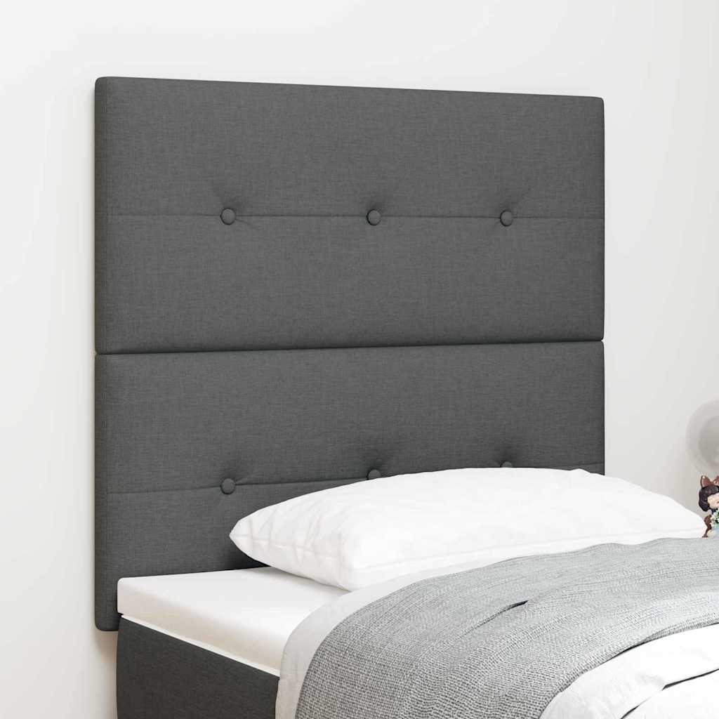 LED Headboard with LED Strip Lights Dark Grey 80 cm Fabric