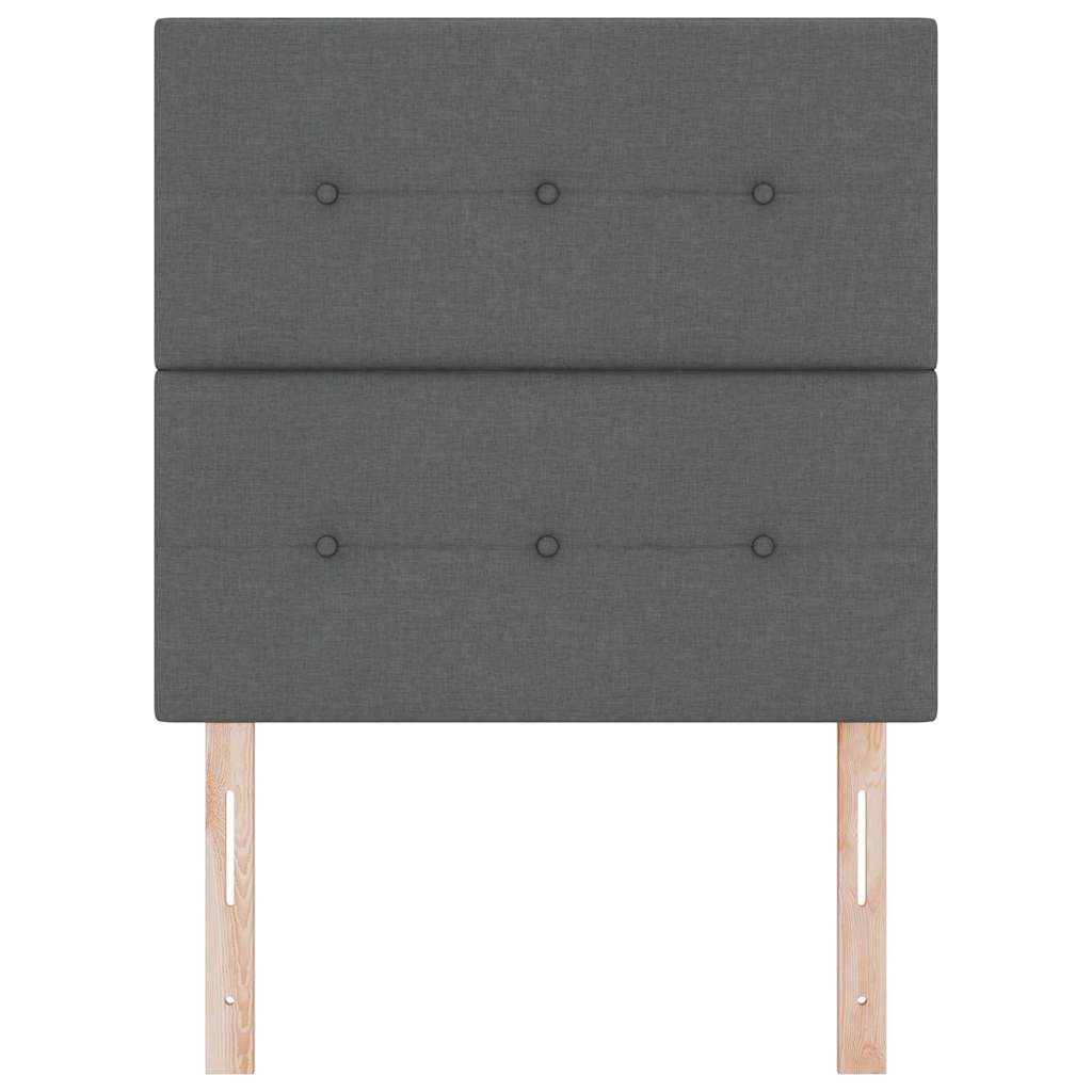 LED Headboard with LED Strip Lights Dark Grey 80 cm Fabric