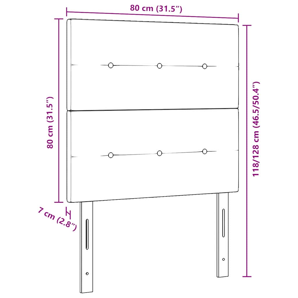 LED Headboard with LED Strip Lights Dark Grey 80 cm Fabric