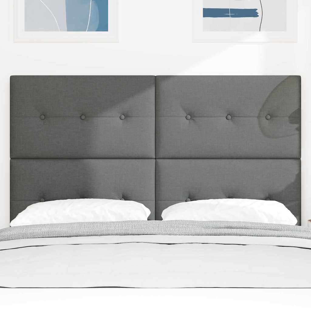 LED Headboard with LED Strip Lights Dark Grey 160 cm Fabric