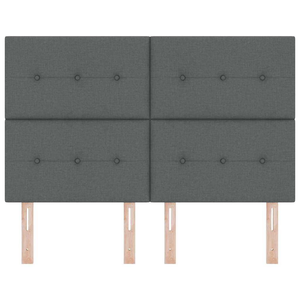 LED Headboard with LED Strip Lights Dark Grey 160 cm Fabric