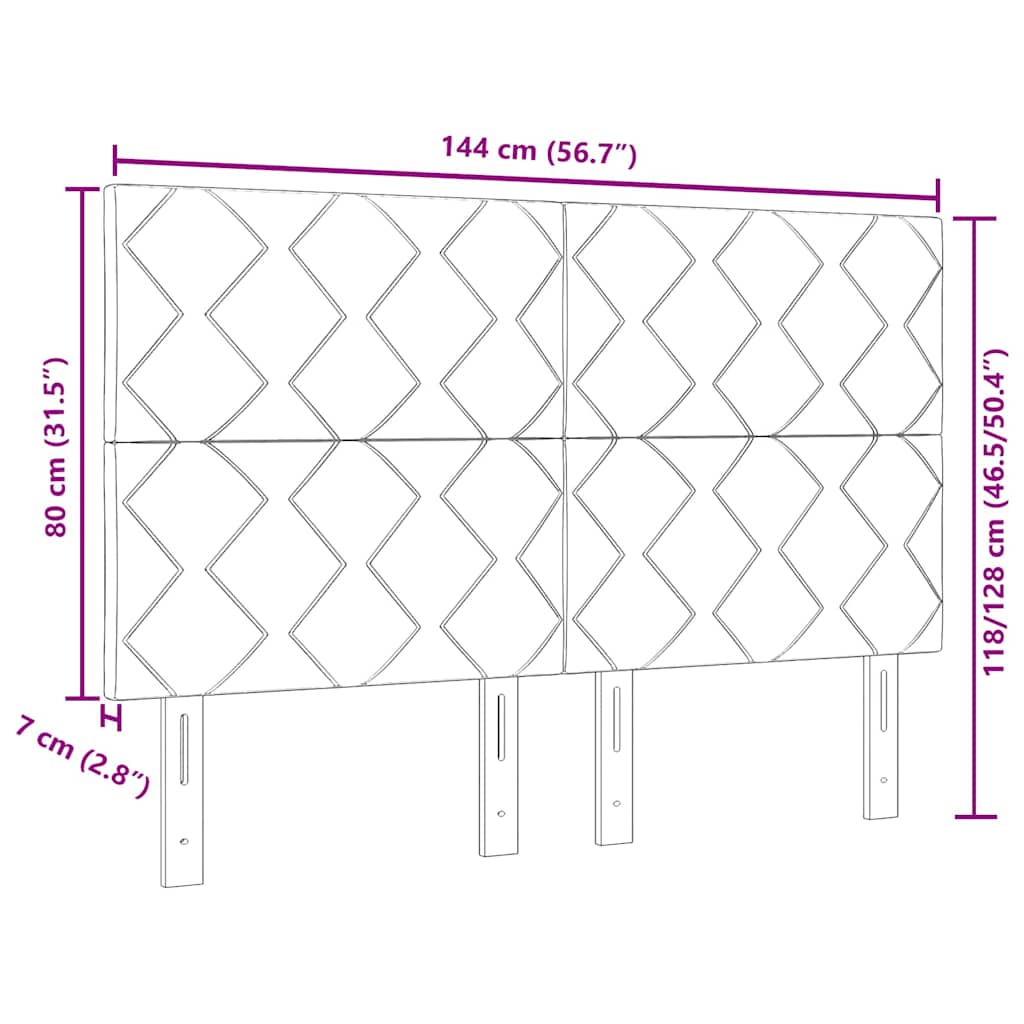 LED Headboard with LED Strip Lights Manual Black 144 cm Velvet