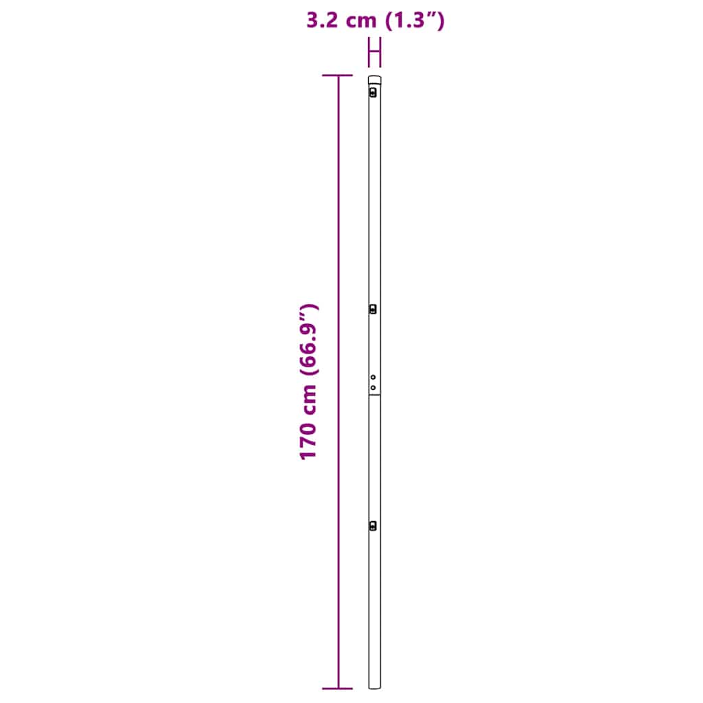 Fence Post 26 pcs Green 3.2 x 3.2 x 170 cm Steel
