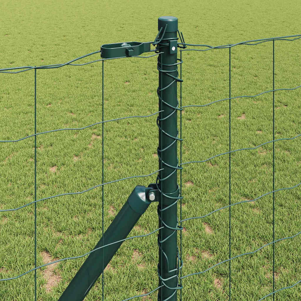 Fence with Posts Green 1.2 x 25 m Steel