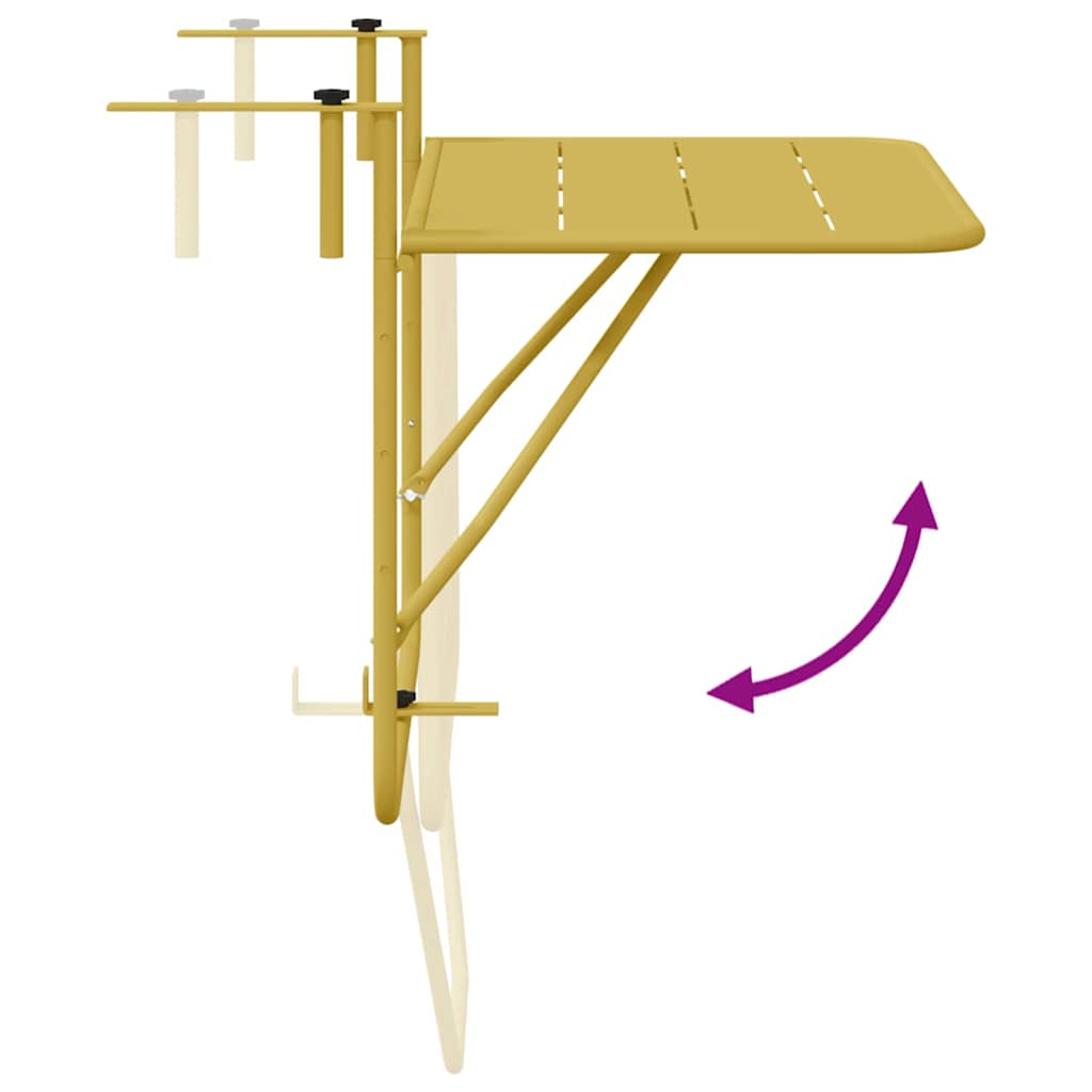 Hanging Balcony Table Gold 60 x 39 x 65 cm Steel
