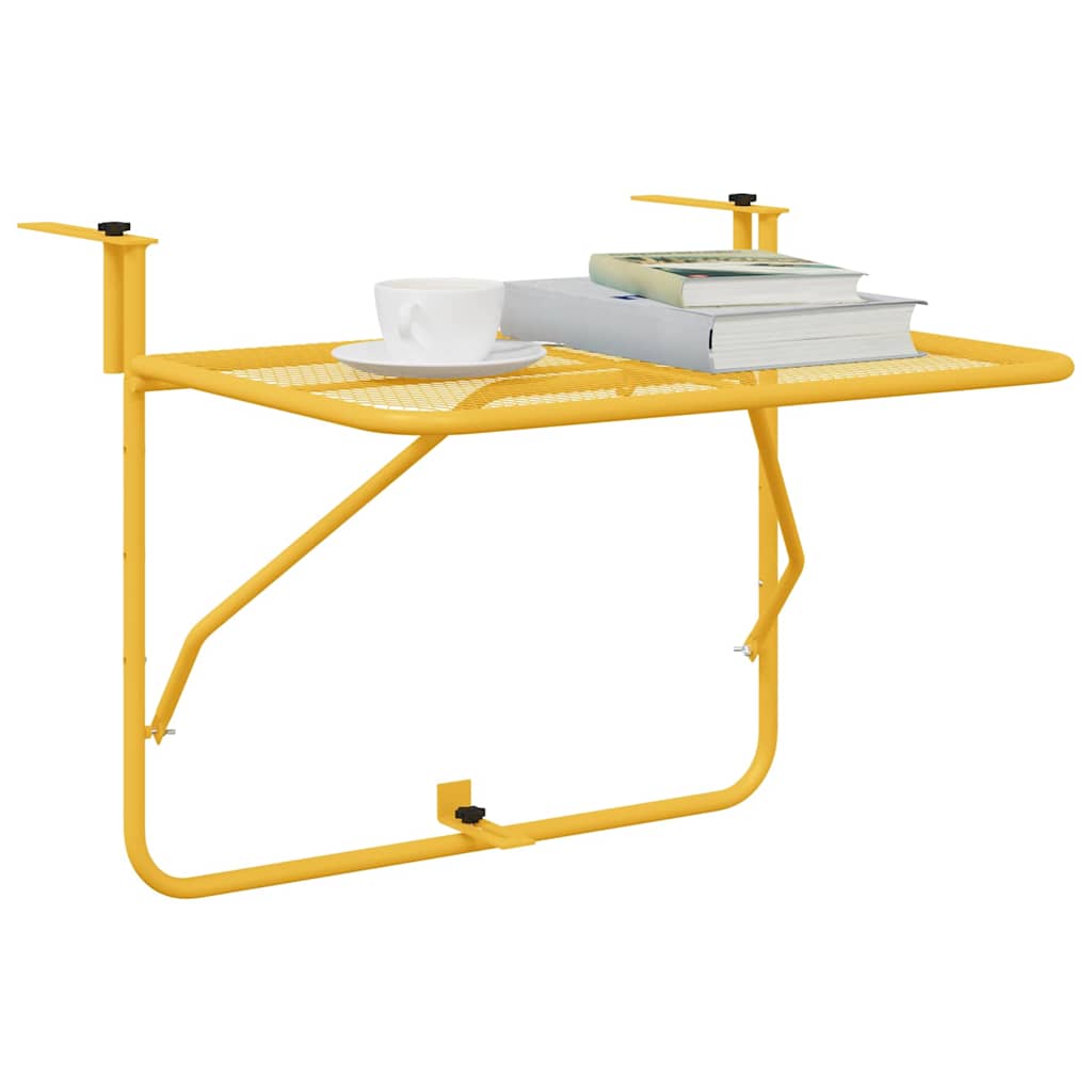 Hanging Balcony Table Mustard 60 x 39 x 65 cm Steel