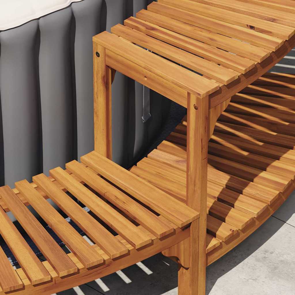 Round Outdoor Hot Tub Surround Brown 272 x 120 x 55.5 cm