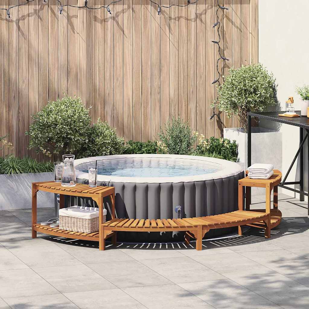 Round Outdoor Hot Tub Surround Brown 272 x 120 x 55.5 cm