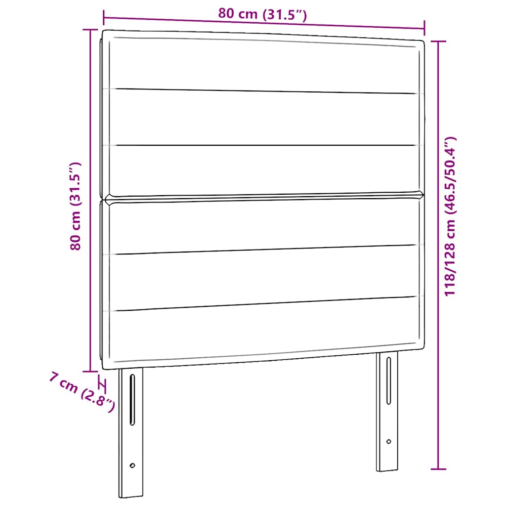 Headboard Height Adjustable Dark grey 80 cm Fabric