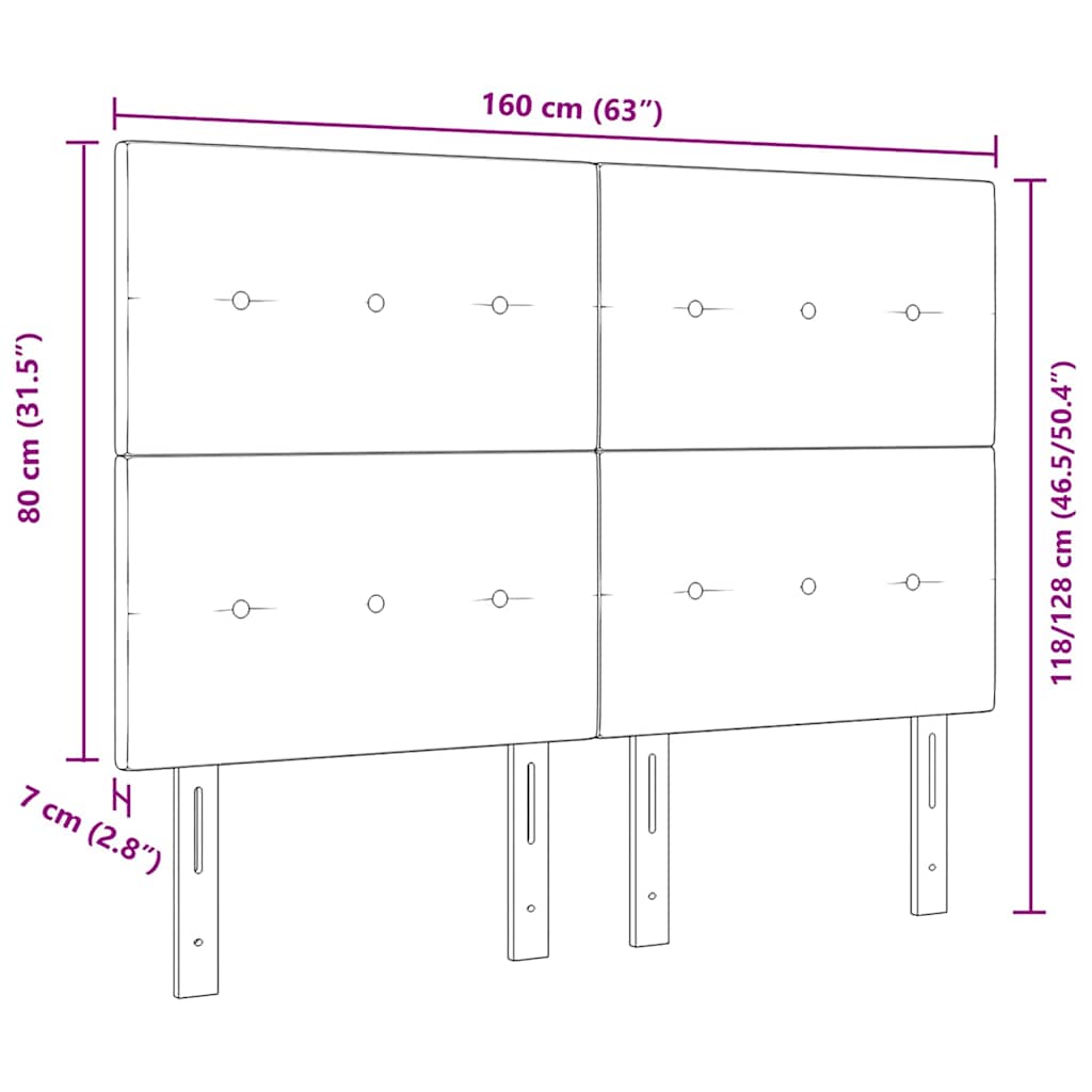 Headboard Height Adjustable Dark grey 160 cm Fabric