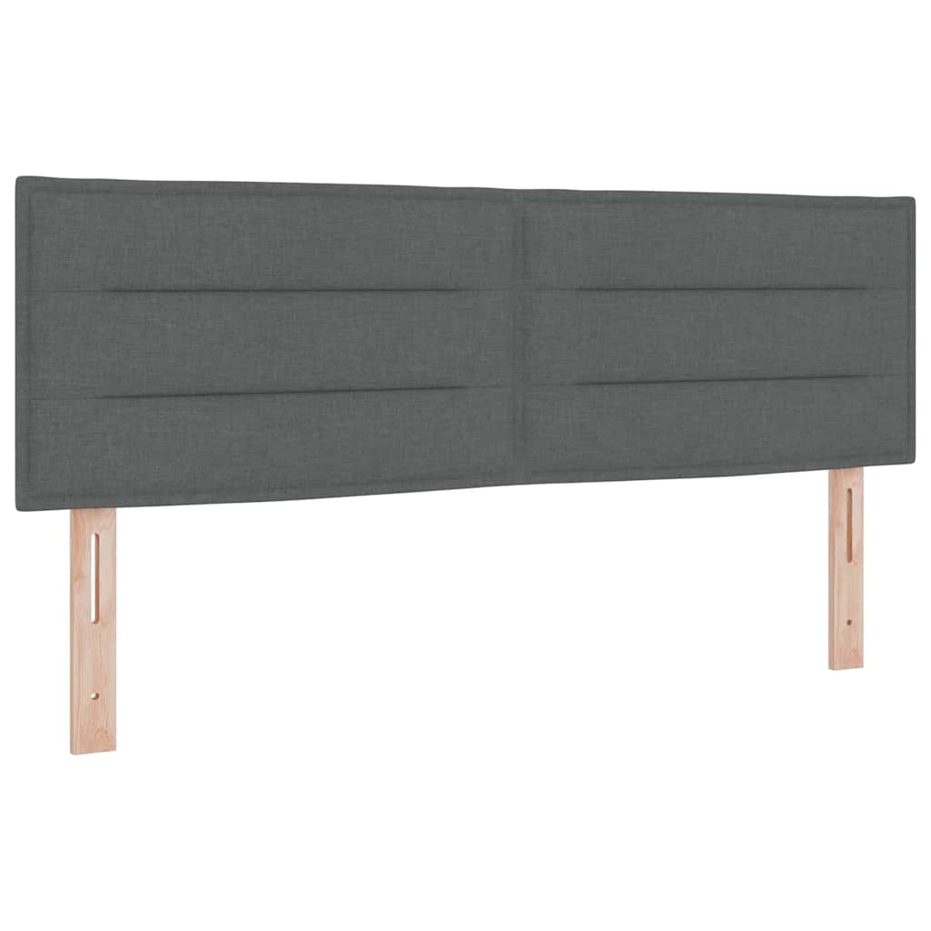 LED Headboard with LED Strip Lights Dark grey 144 cm Fabric