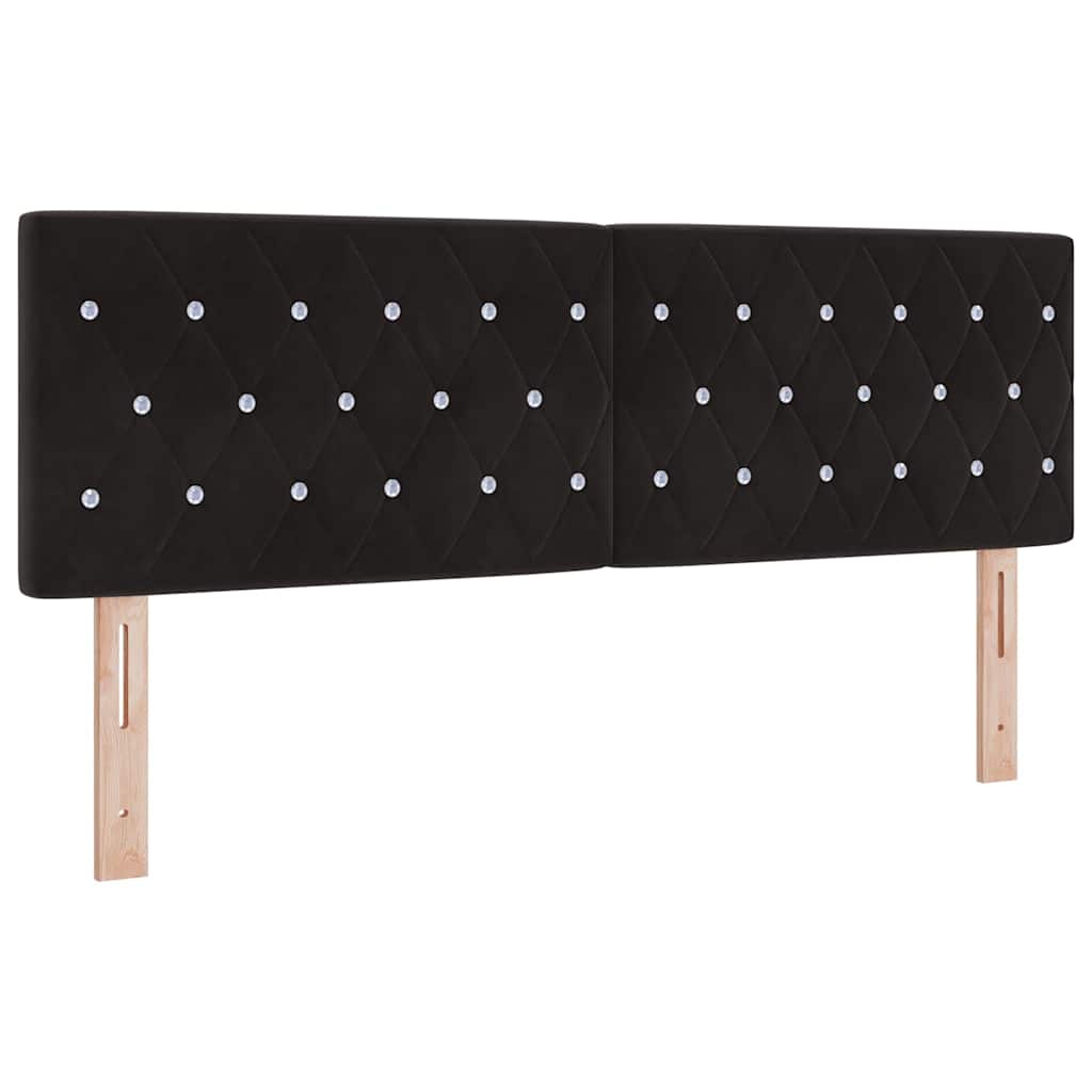 LED Headboard with LED Strip Lights Argyle Black 80 cm Velvet