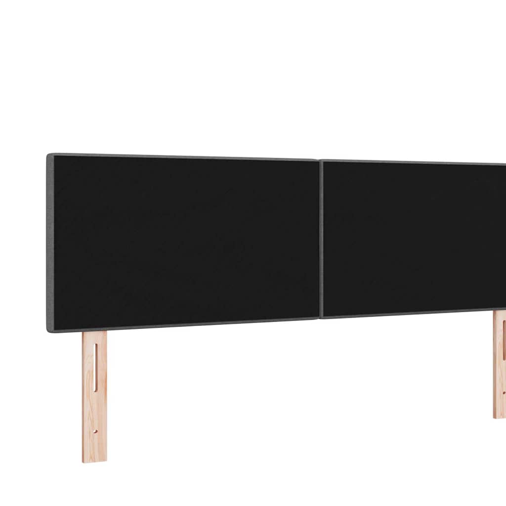 LED Headboard with LED Strip Lights Dark Grey 160 cm Fabric