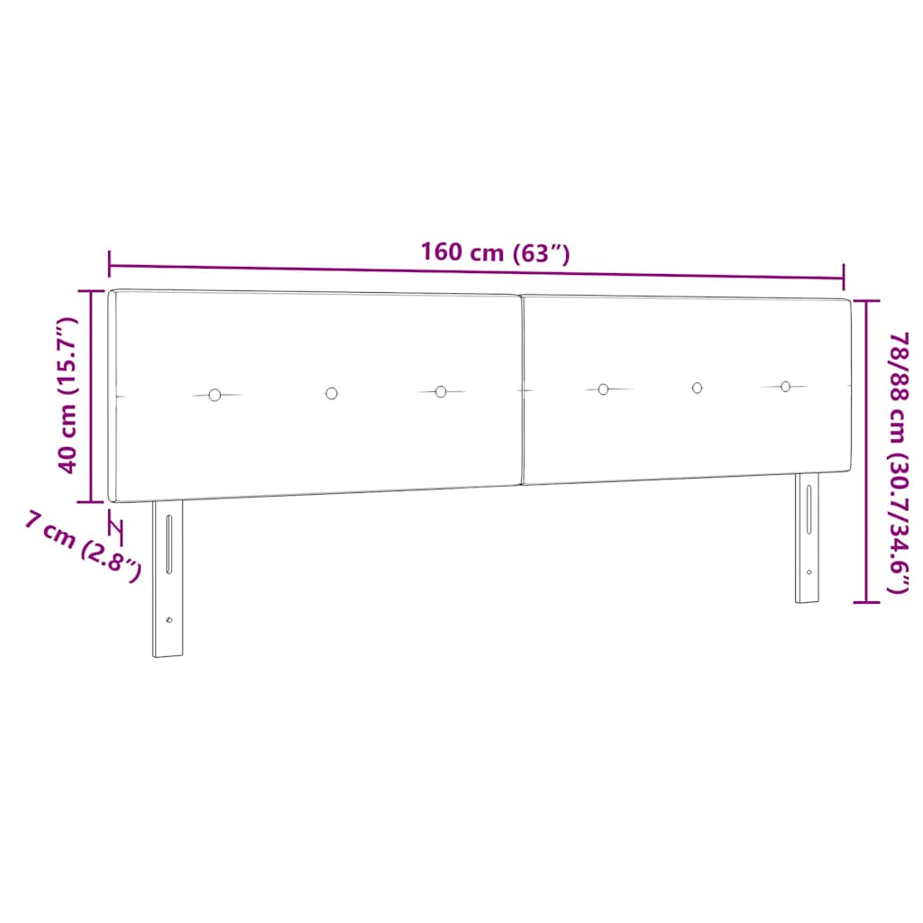 LED Headboard with LED Strip Lights Dark Grey 160 cm Fabric