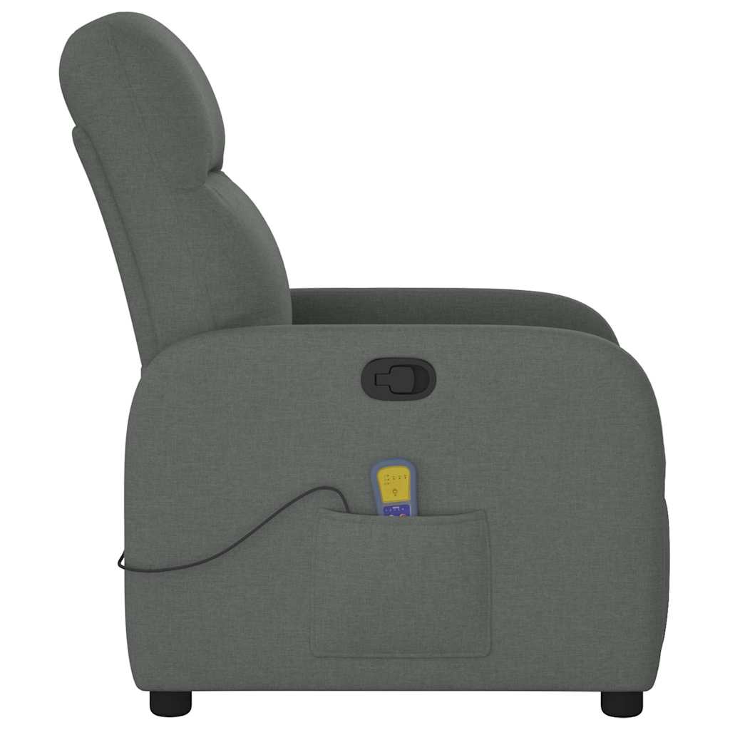 Massage Recliner Chair Dark Grey Fabric