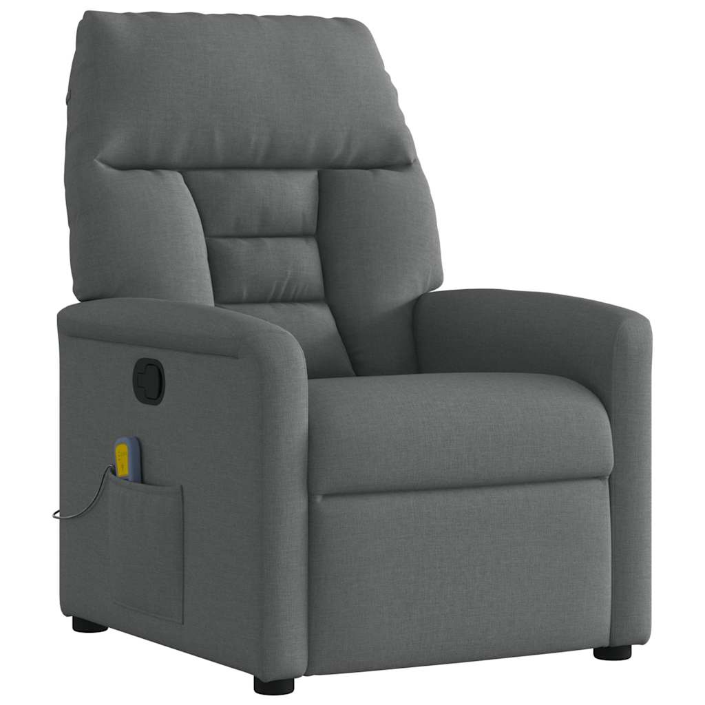 Massage Recliner Chair Dark Grey Fabric