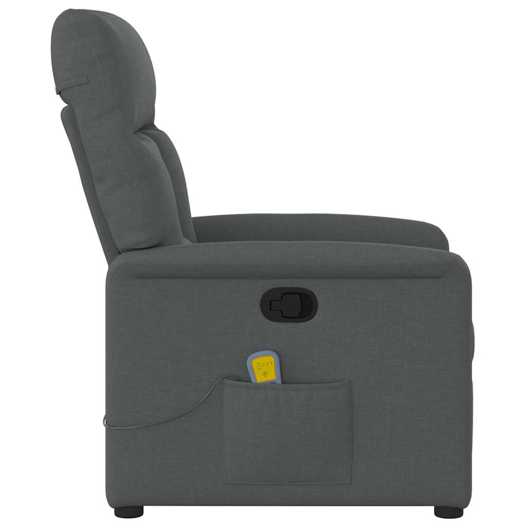 Massage Recliner Chair Dark Grey Fabric