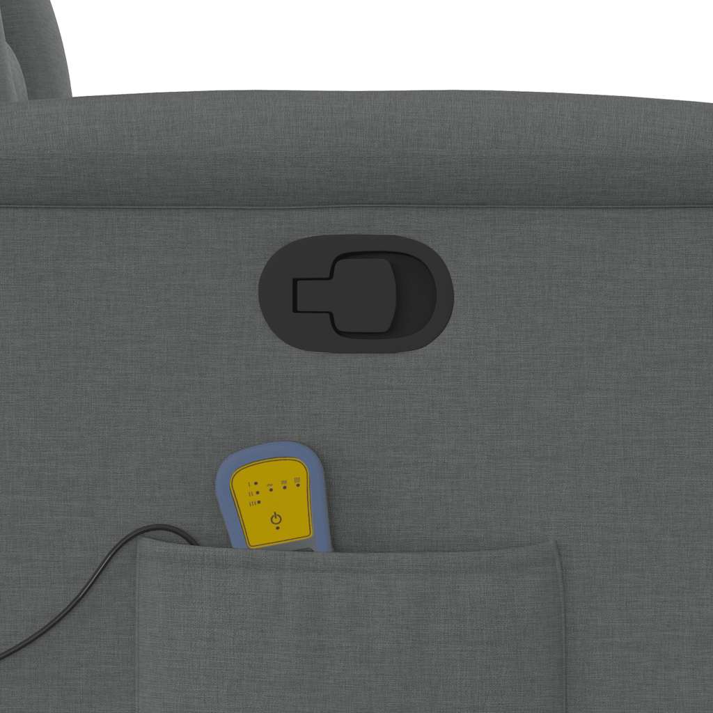 Massage Recliner Chair Dark Grey Fabric