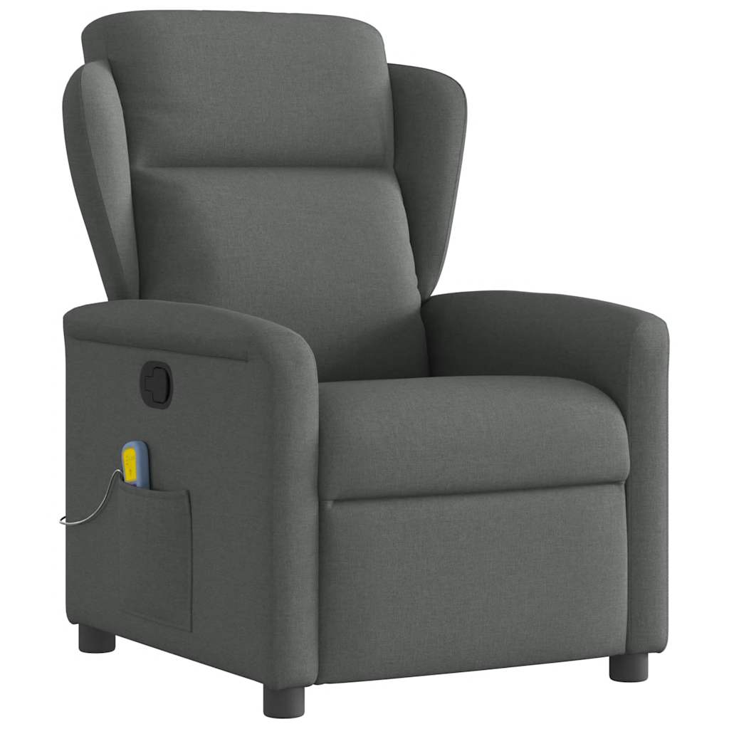 Massage Recliner Chair Dark Grey Fabric