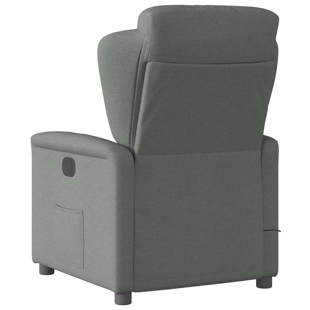 Massage Recliner Chair Dark Grey Fabric