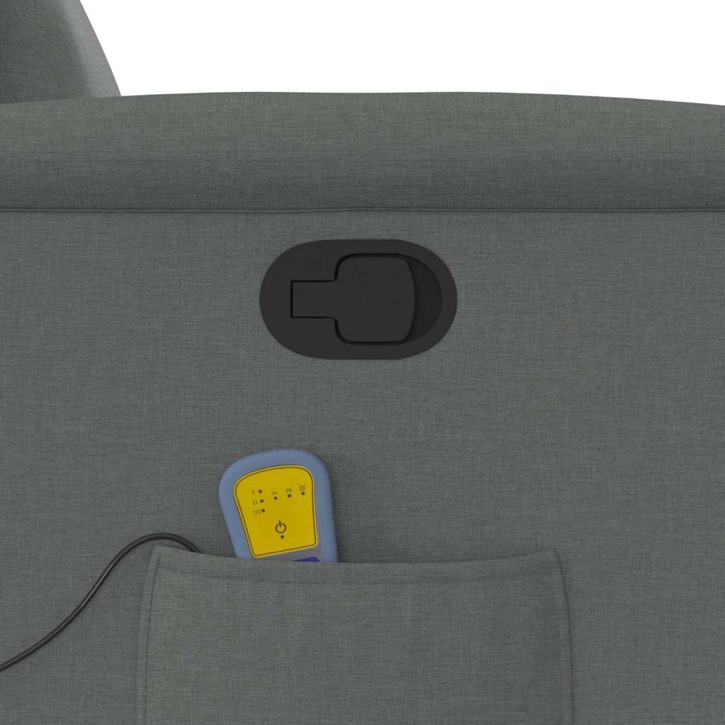 Massage Recliner Chair Dark Grey Fabric