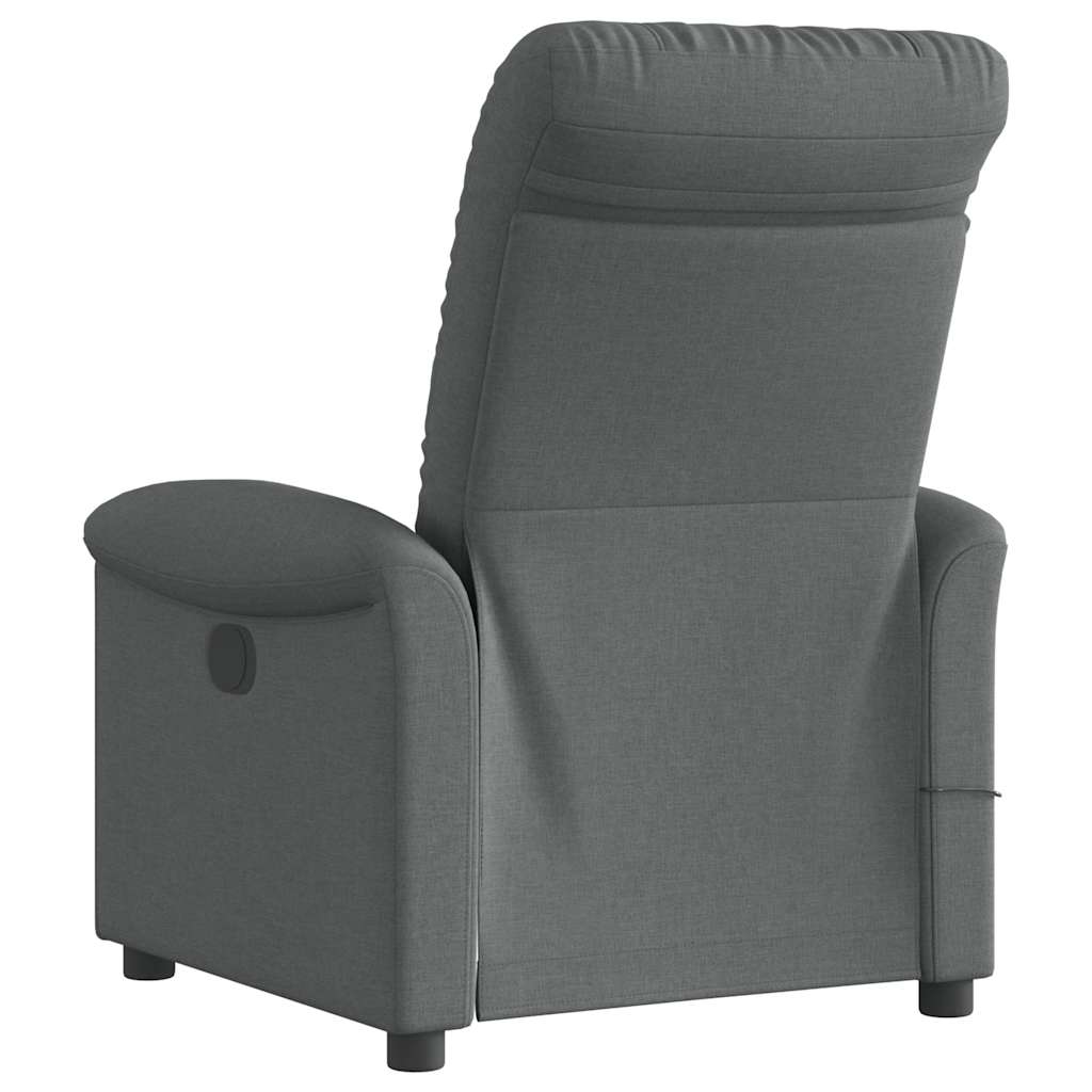 Massage Recliner Chair Dark Grey Fabric