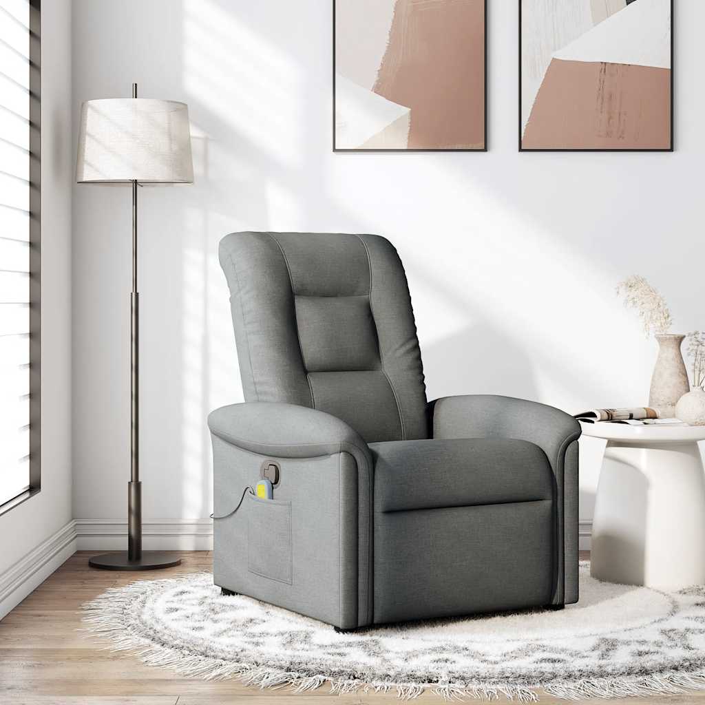 Massage Recliner Chair Dark Grey Fabric