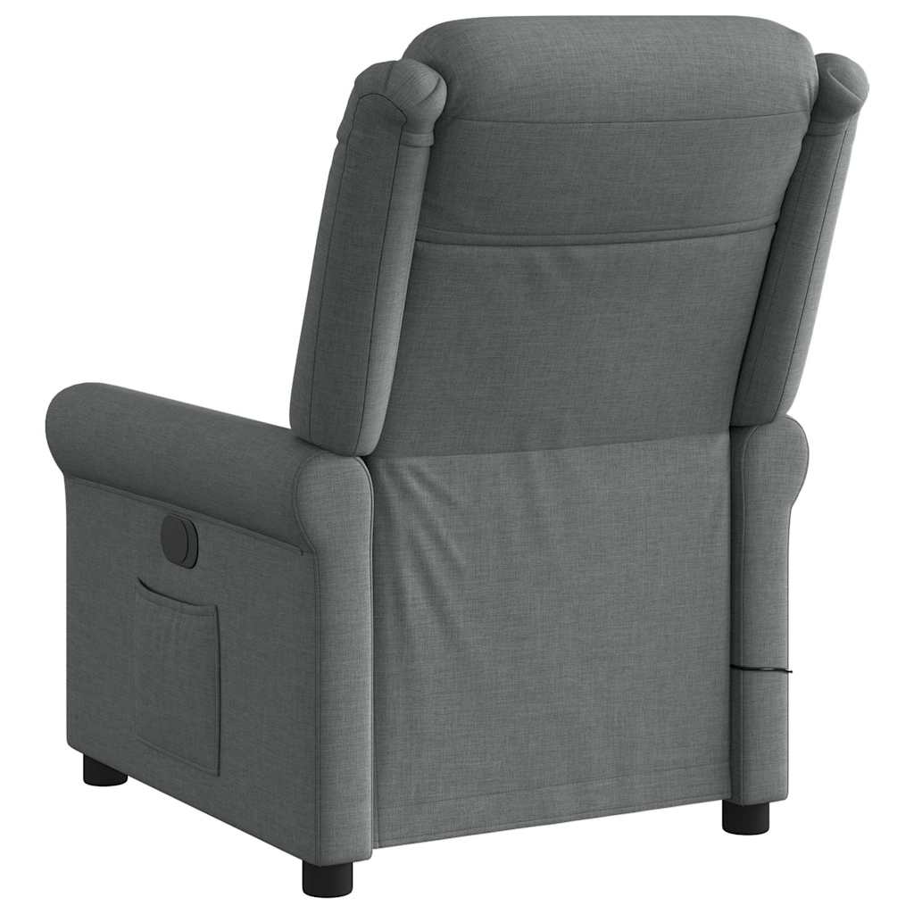 Massage Recliner Chair Dark Grey Fabric
