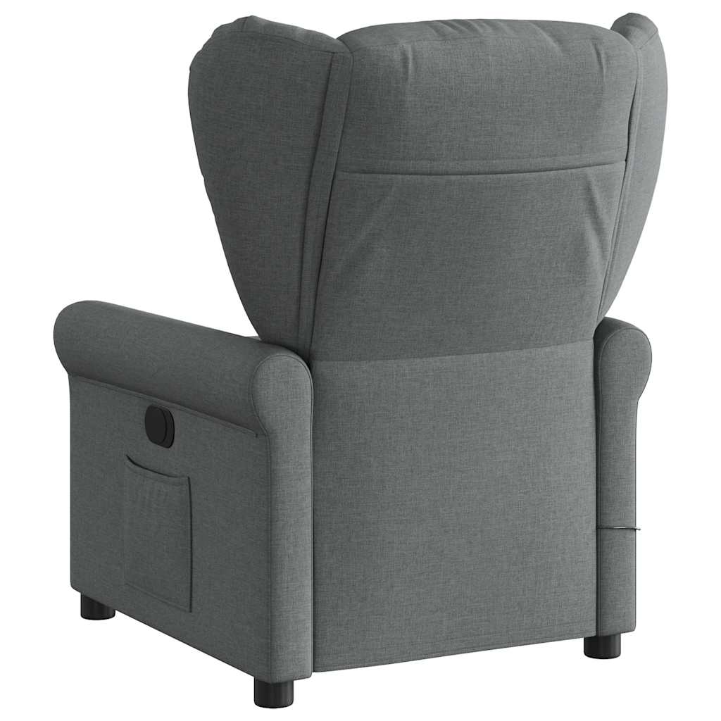 Massage Recliner Chair Dark Grey Fabric