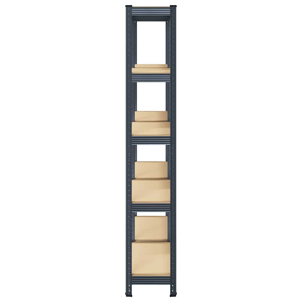 5-Layer Storage Shelves 2 pcs Anthracite Steel&Engineered Wood