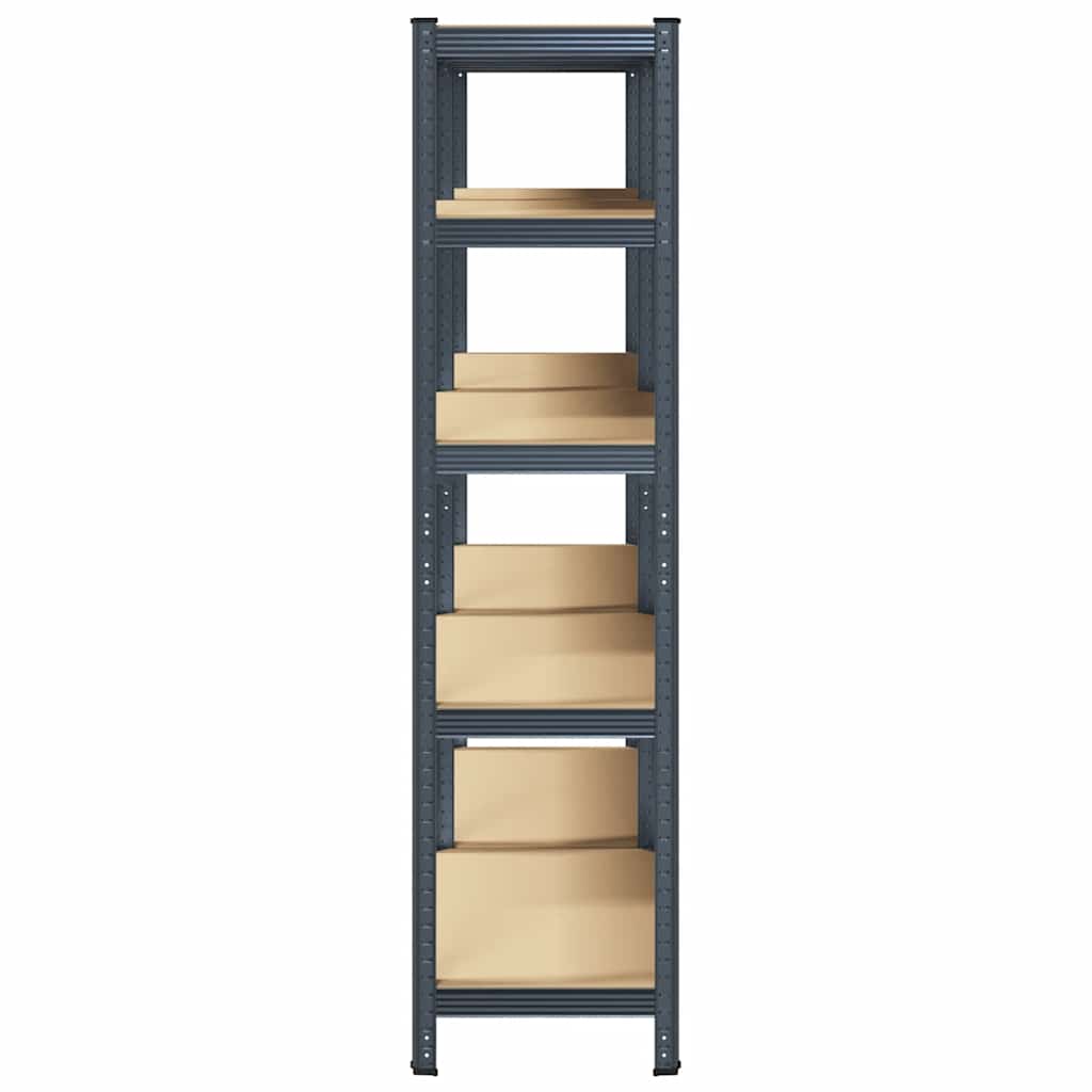 5-Layer Heavy-duty Shelves 2 pcs Anthracite Steel&Engineered Wood