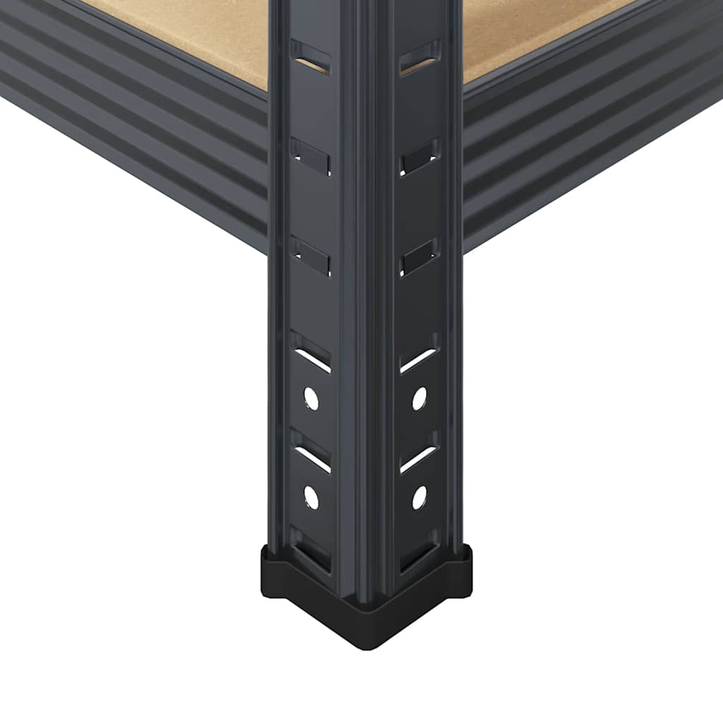 3 Piece 5-Layer Shelves Set Anthracite Steel&Engineered Wood