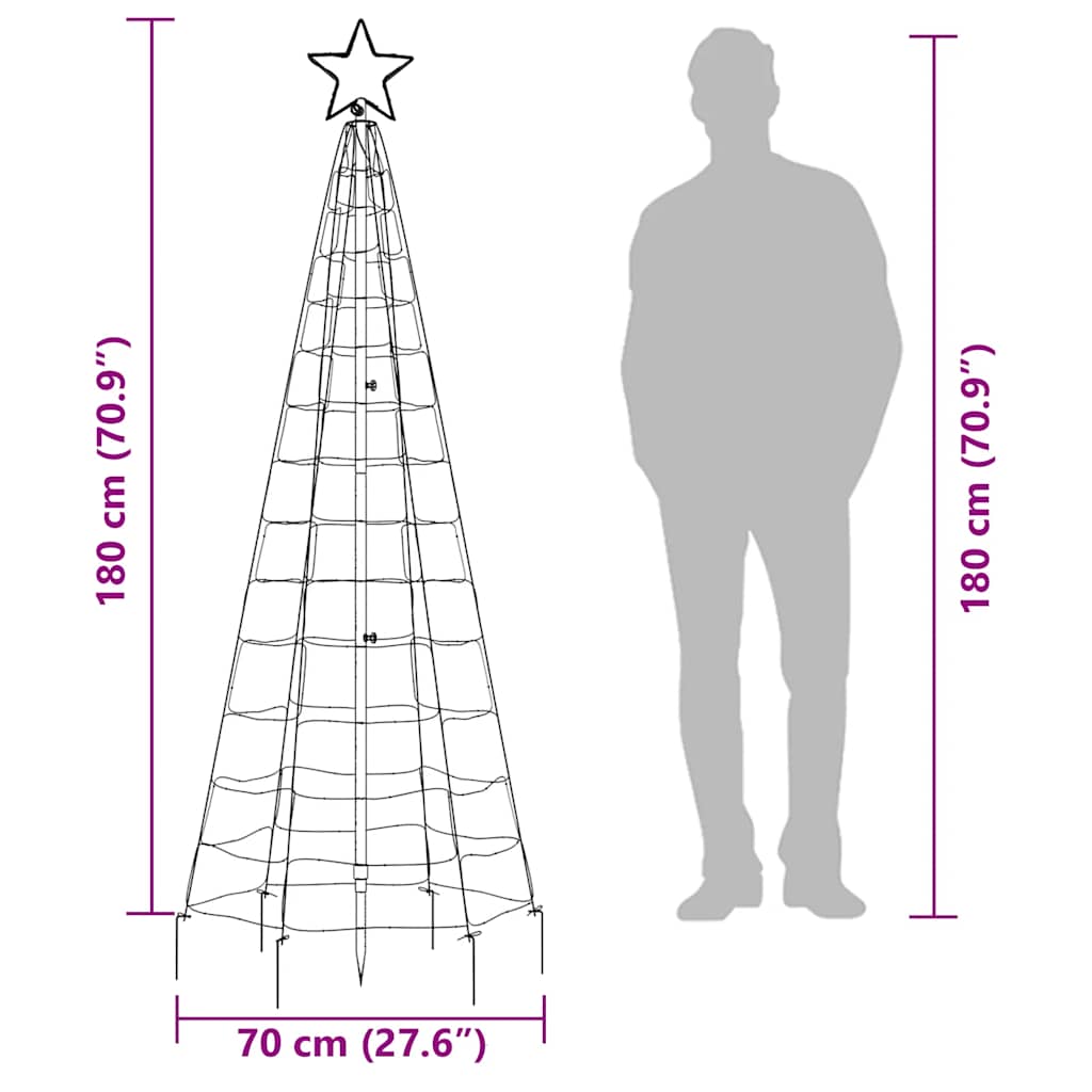 LED Christmas Tree with Spikes 220 LEDs Warm White 180 cm