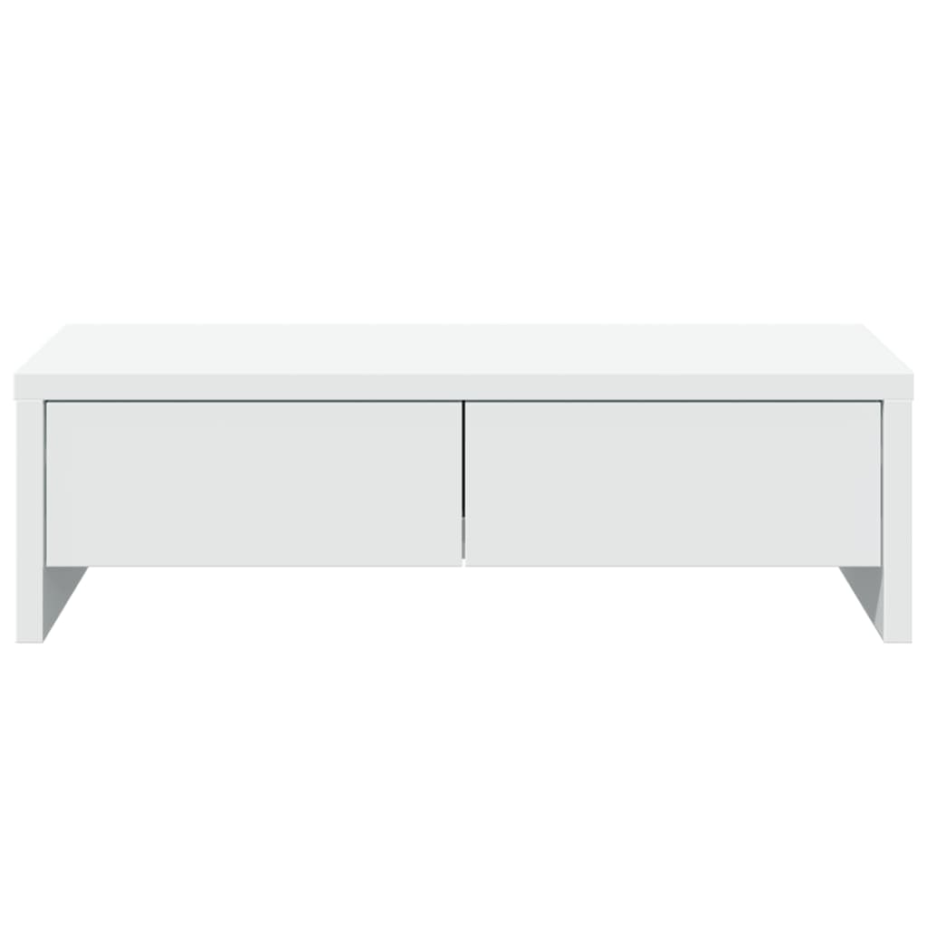 Monitor Stand with Drawers White 50x27x15 cm Engineered Wood