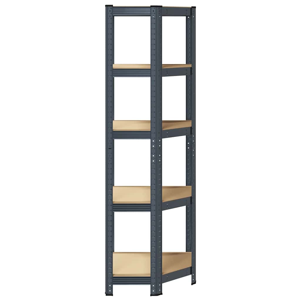 5-Layer Corner Shelf Anthracite Steel&Engineered Wood