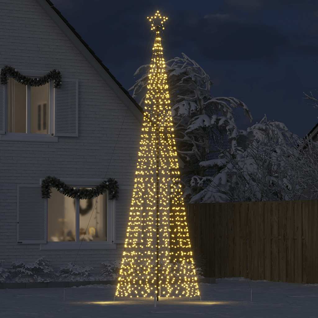 LED Christmas Tree with Spikes 1534 LEDs Warm White 500 cm
