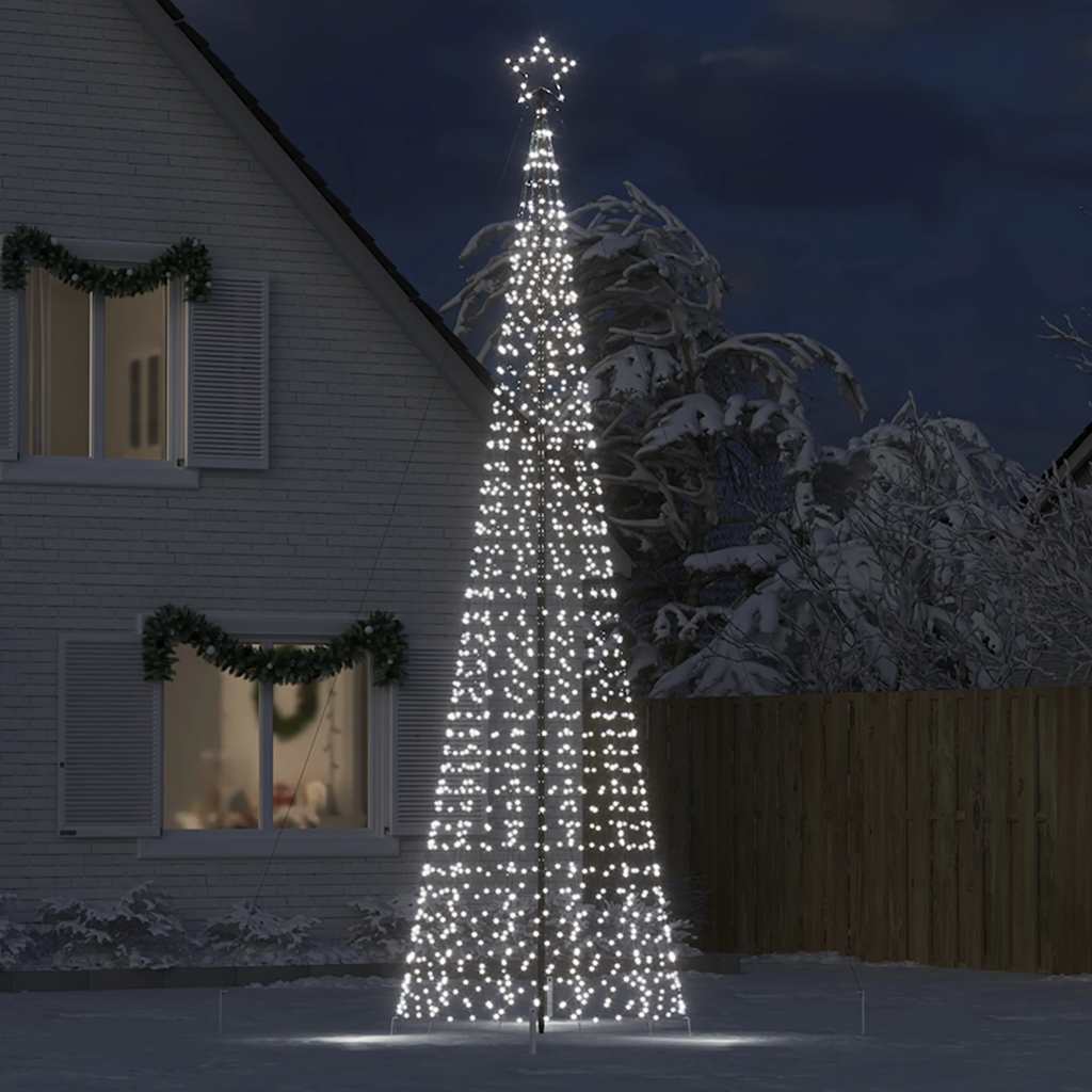 LED Christmas Tree with Spikes 1534 LEDs Cold White 500 cm